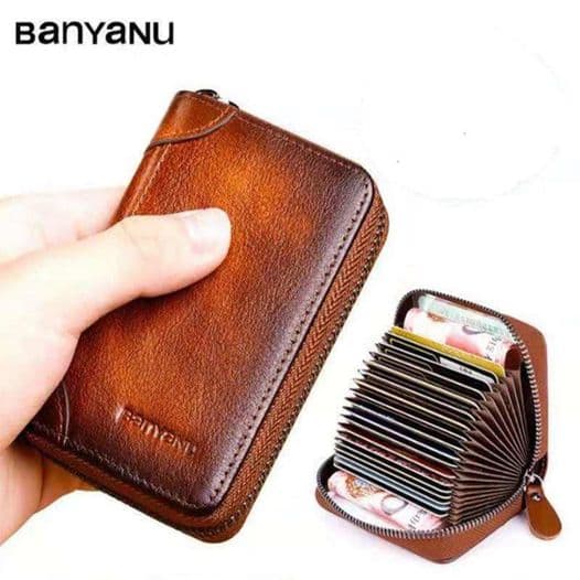 BanYaNu Card Holder Genuine Leather 12 Port