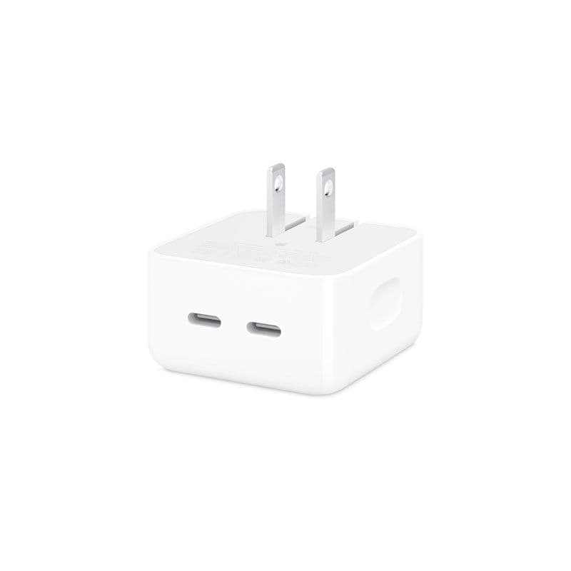 Apple 35W Dual USB-C Port Power Adapter (2 Pin) - Compact Fast Charger
