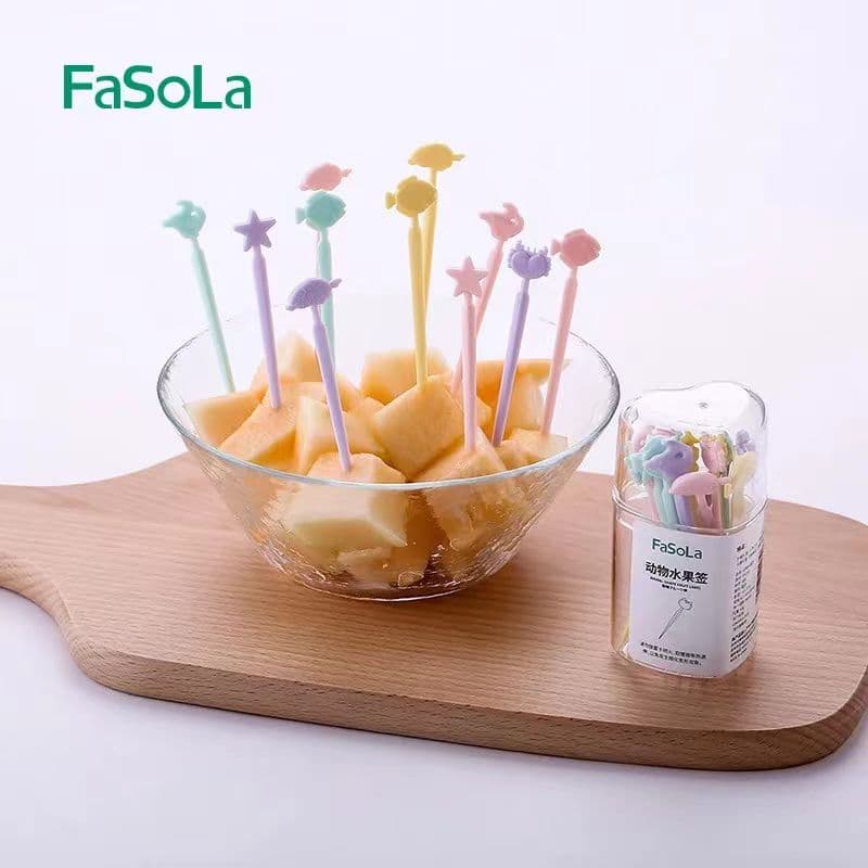 FaSoLa Plastic Fruit Stir Sticks - Eco-Friendly Beverage Stirrers