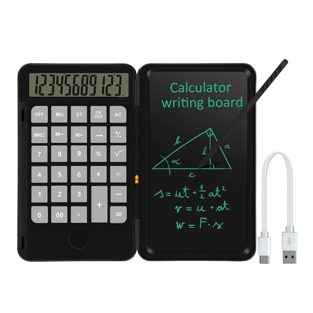 Rechargeable Calculator with 6.5 Inch LCD Notepad Pen